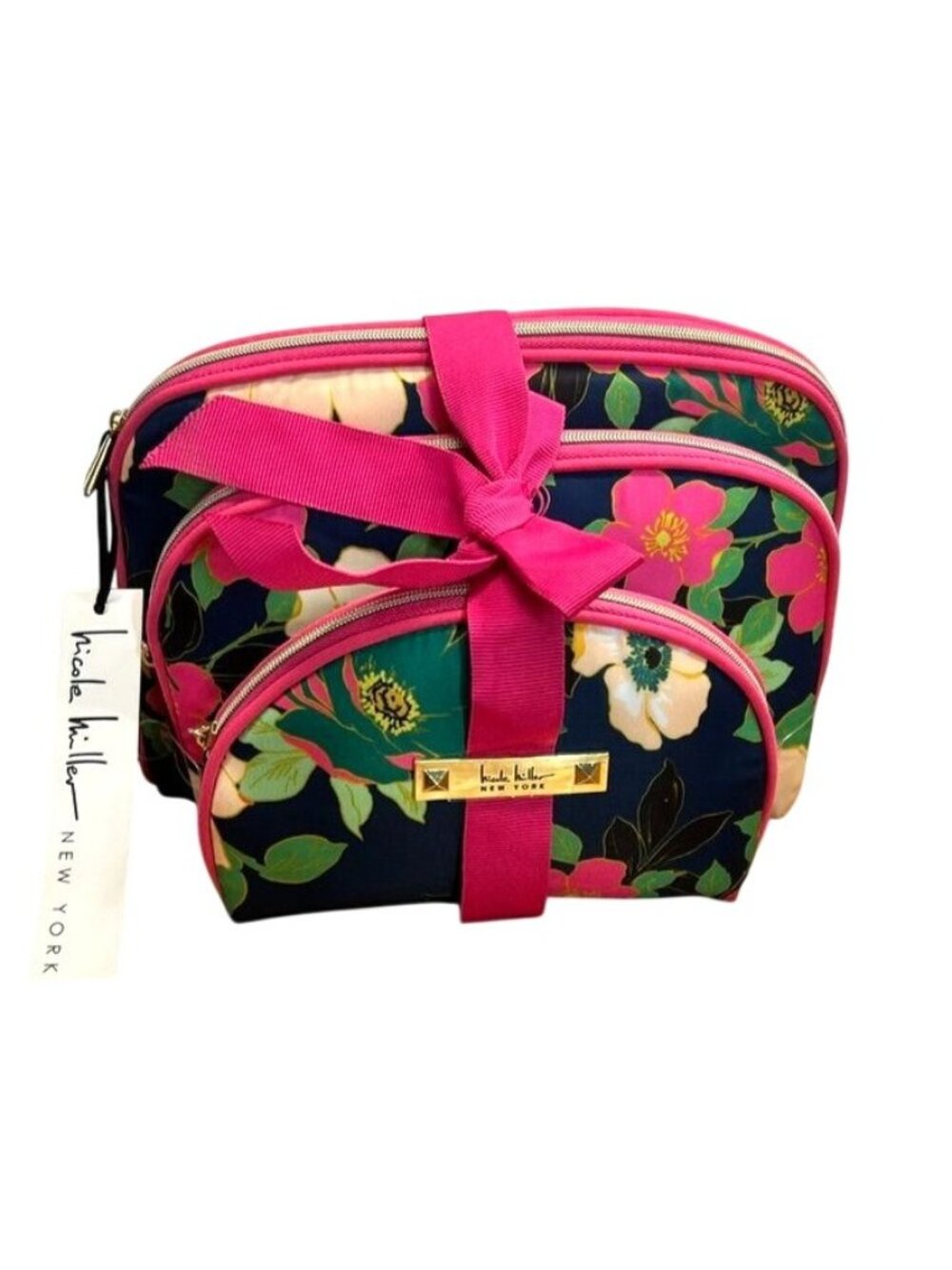 Nicole Miller 3-Piece set Cosmetic Bag Set, travel, make-up